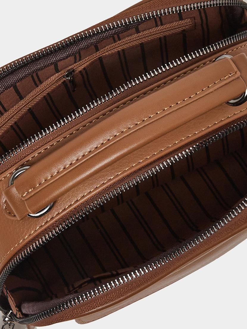 pu brown patch pocket handbag - 21971405 - Standard Image - 3