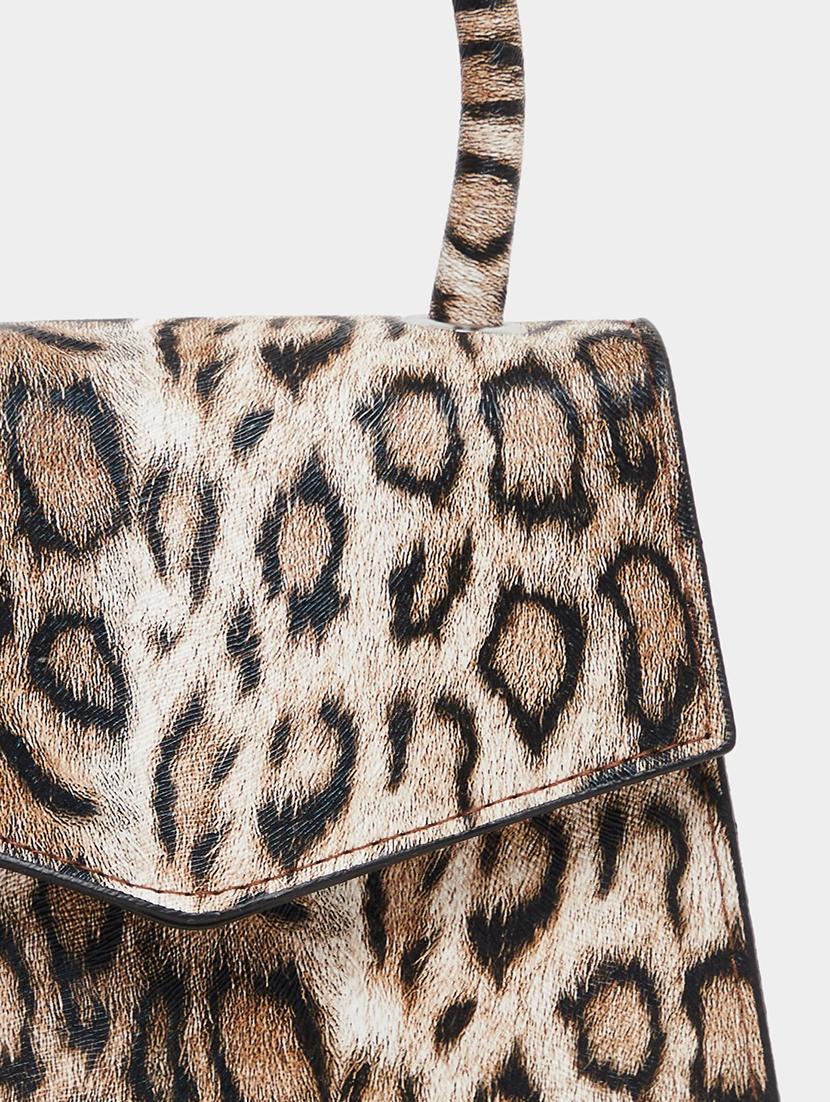 animal print flap closure pu handbag - 21971406 - Standard Image - 3