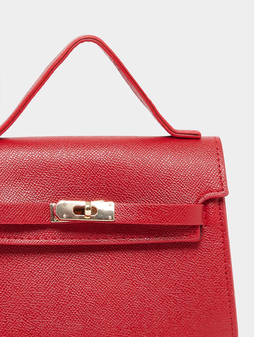 red buckle lock detail handbag - 21971409 - Standard Image - 5