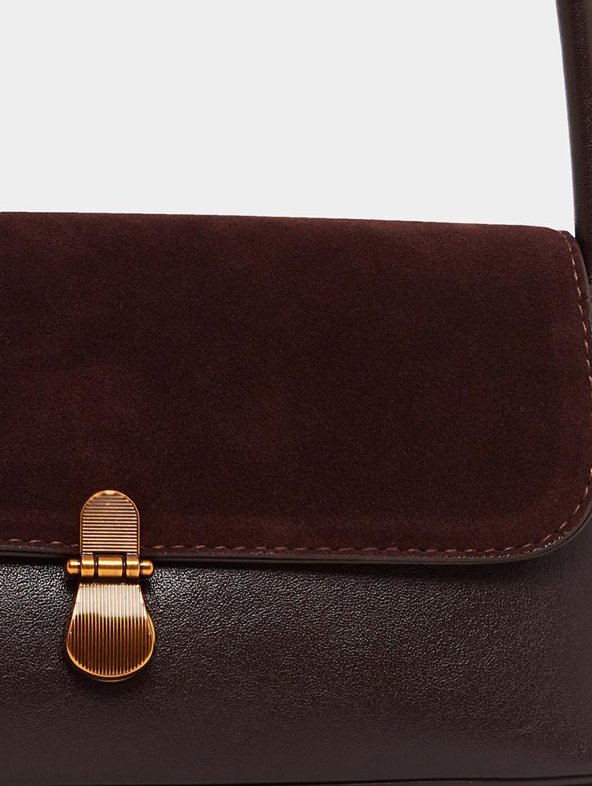 brown color block pu handbag - 21971411 - Standard Image - 3