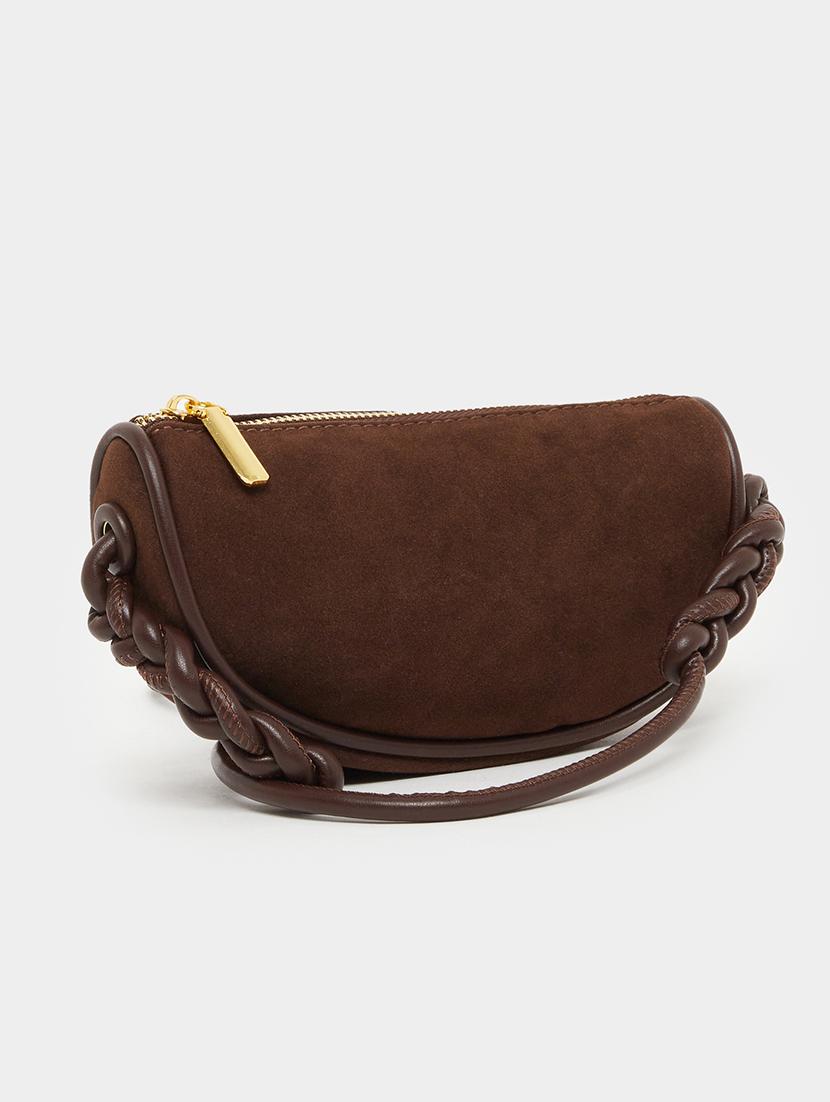 brown sling bag with braided handle - 21971414 - Zoom Image - 0
