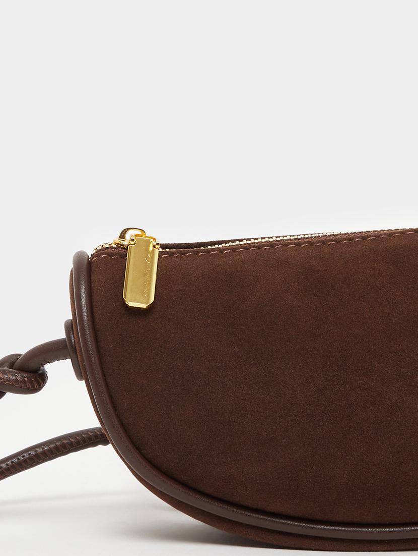 brown sling bag with braided handle - 21971414 - Standard Image - 3