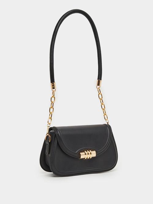 women black pu solid sling bag - 21971415 -  Standard Image - 0