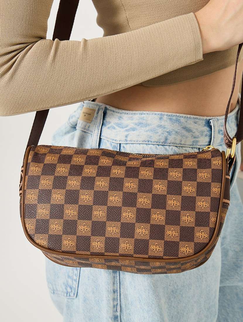 women brown printed sling bag - 21971421 - Standard Image - 3