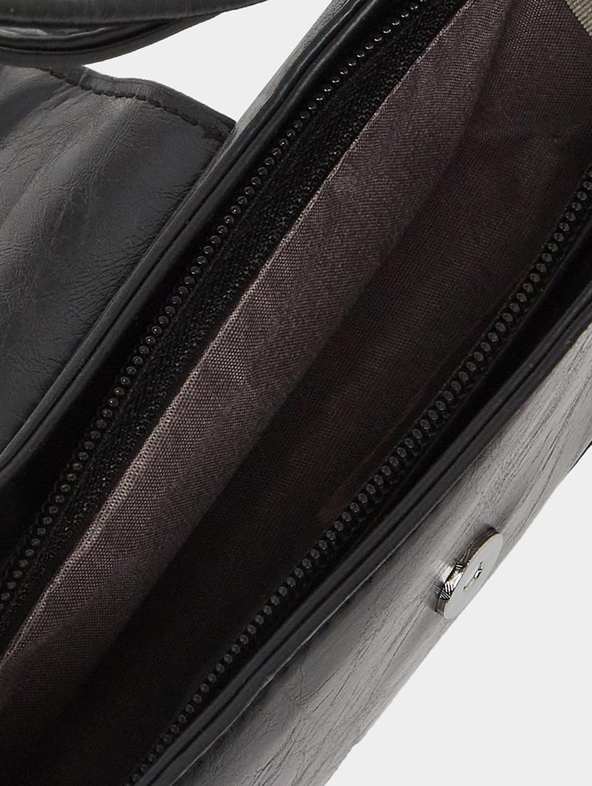 women black pu textured handbag - 21971428 - Standard Image - 5