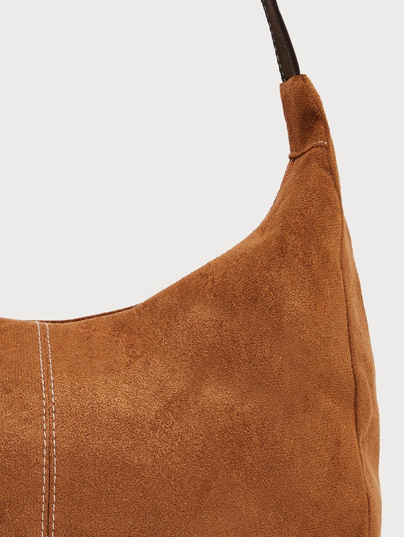 women brown suede solid handbag - 21971429 - Standard Image - 5