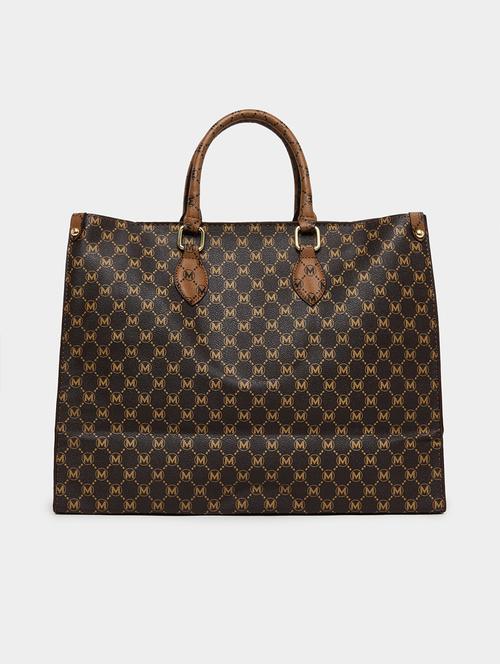 printed pu tote handle brown handbag - 21971433 -  Standard Image - 0