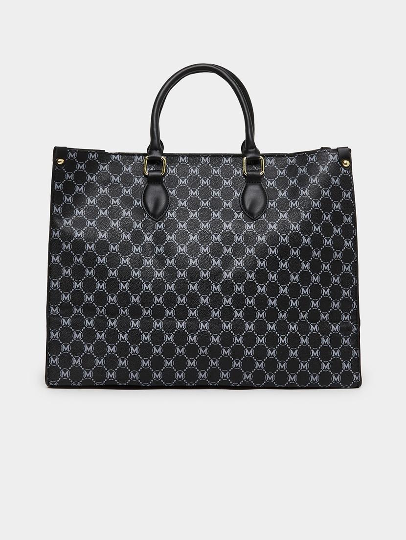 printed black handle handbag geometric pattern - 21971434 - Zoom Image - 0