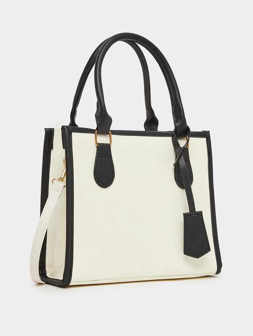 colorblock bag tag pu leather handbag - 21971439 - Standard Image - 3