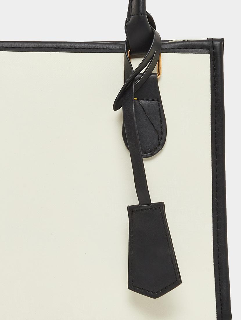 colorblock bag tag pu leather handbag - 21971439 - Standard Image - 5