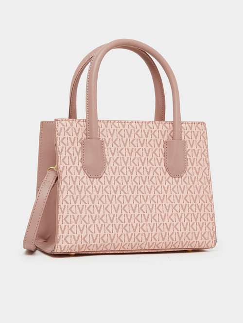 women printed pu handbag with sling khaki - 21971443 - Standard Image - 0