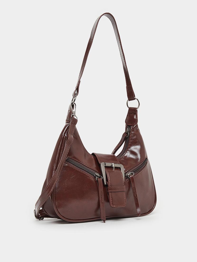 women brown pu textured handbag - 21971454 -  Zoom Image - 0