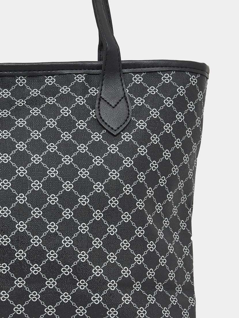 women black printed tote bag - 21971456 - Standard Image - 3