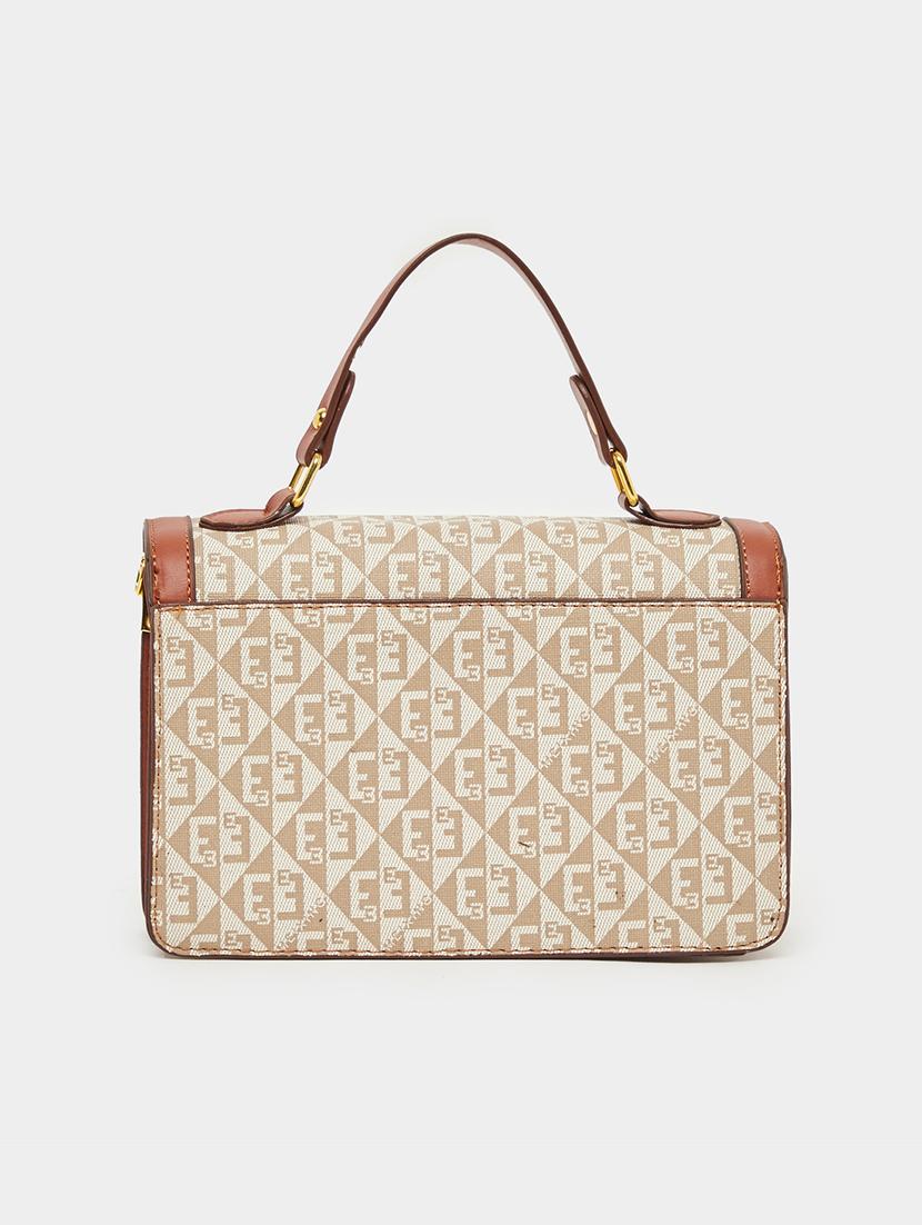 women printed pu leather handbag with sling strap - 21971472 - Standard Image - 3