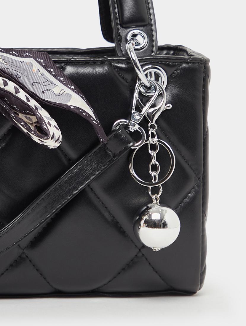 black quilted textured party handbag - 21971475 - Standard Image - 3