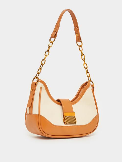 colorblocked pu hnadbag bag with chain - 21971476 -  Standard Image - 0