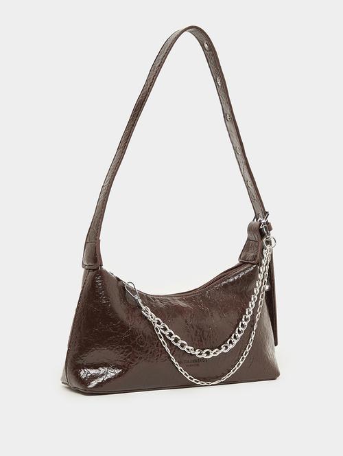 women brown pu textured handbag - 21971478 -  Standard Image - 0