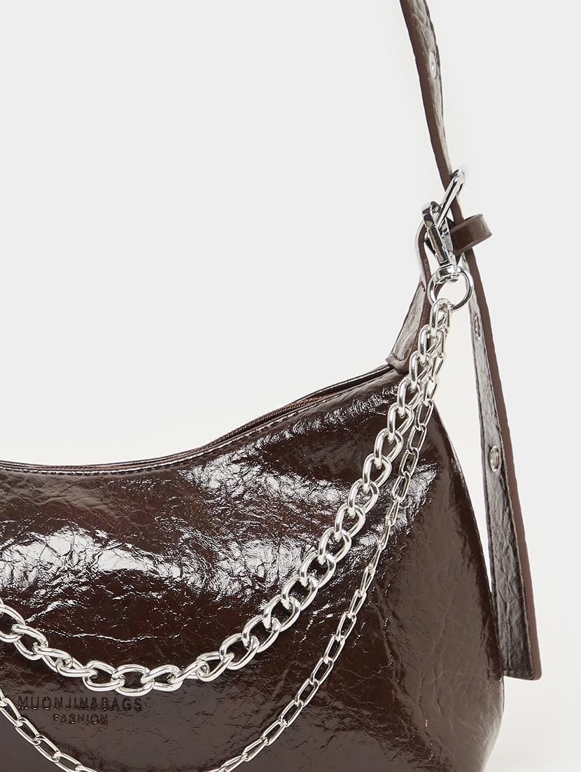women brown pu textured handbag - 21971478 - Standard Image - 3