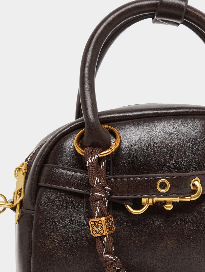 brown textured belt lock detail handbag - 21971486 - Standard Image - 5