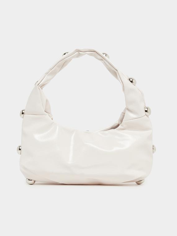 white pu handbag with embellishments - 21971489 - Standard Image - 5