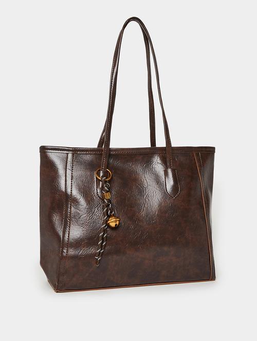 brown pu bell tassel detail handbag - 21971501 - Standard Image - 0