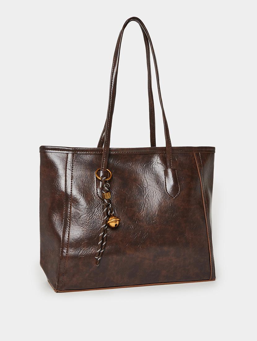 brown pu bell tassel detail handbag - 21971501 - Zoom Image - 0