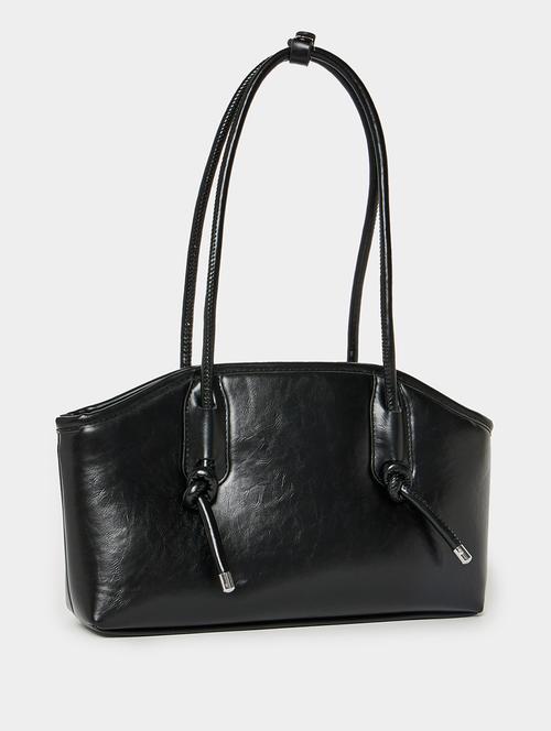 solids black shoulder bag with knots - 21971503 - Standard Image - 0