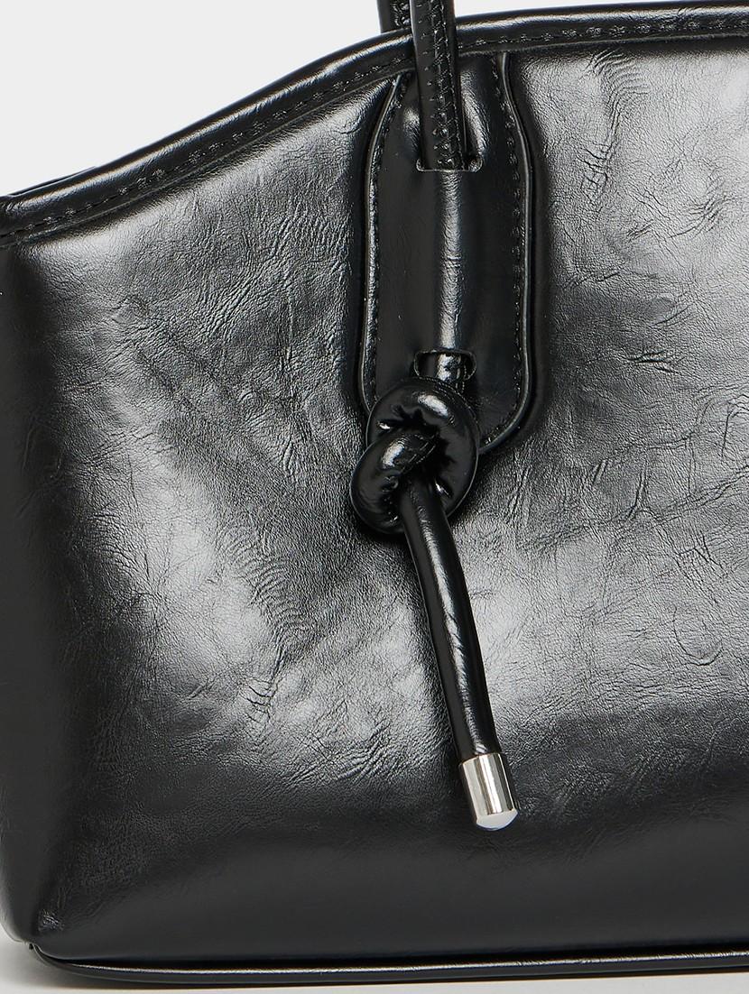 solids black shoulder bag with knots - 21971503 - Standard Image - 5