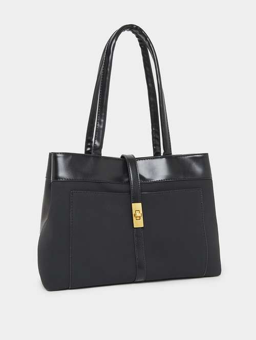 black solid regular shoulder bag - 21971504 -  Standard Image - 0