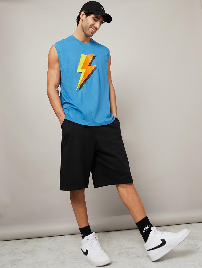 men solid mid rise loose fit short - 21971518 - Standard Image - 3