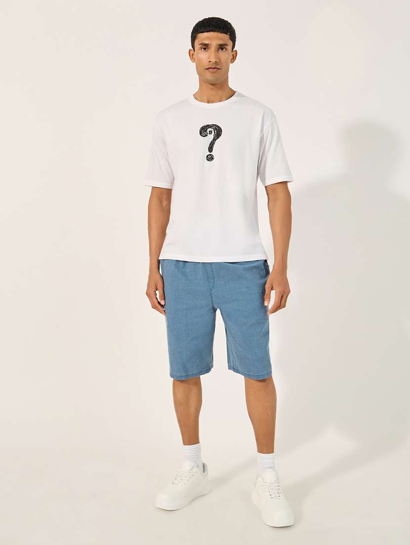 men solid mid rise relaxed fit short - 21971521 -  Standard Image - 3