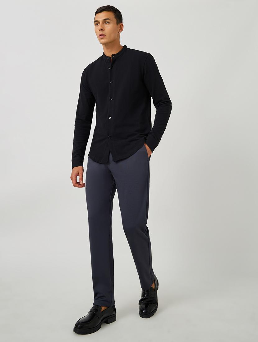 men solid long sleeve regular fit casual shirt - 21971530 - Standard Image - 3