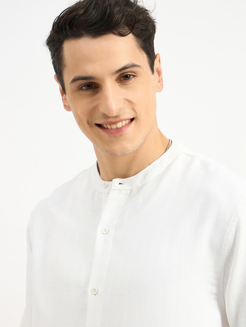 men solid long sleeve regular fit casual shirt - 21971535 - Standard Image - 5
