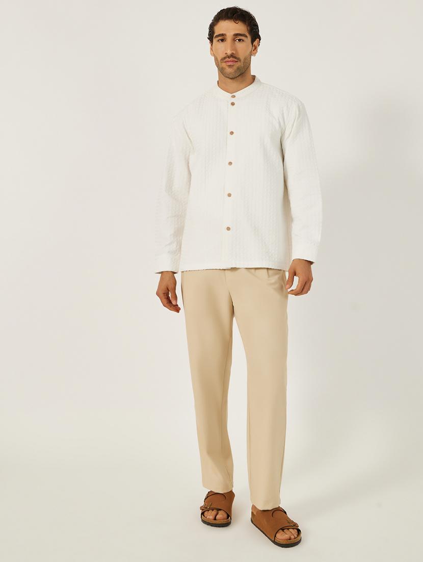 men self design long sleeve loose fit shirt - 21971538 - Standard Image - 3