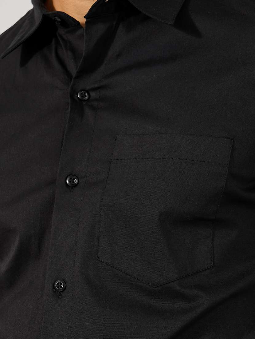 men solid long sleeve slim fit casual shirt - 21971540 -  Standard Image - 3