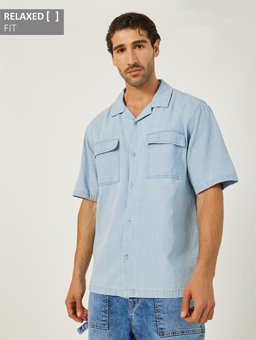 men paisley printed short sleeve loose fit casual shirt - 21971545 -  Zoom Image - 0