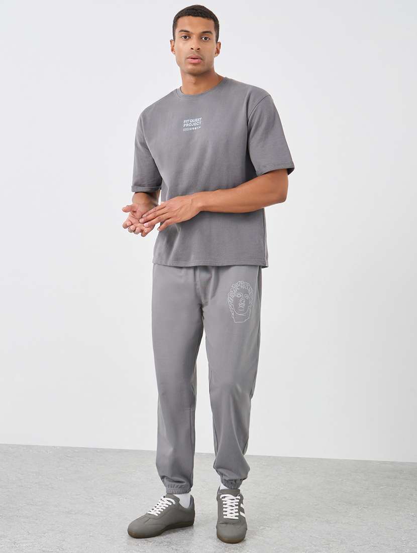 men typographic mid rise relaxed fit jogger - 21971581 -  Standard Image - 3