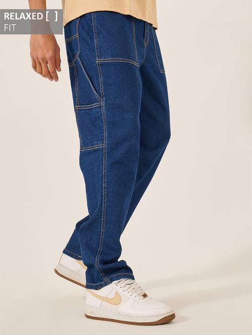 men plain mid rise full length jeans - 21971604 - Standard Image - 0