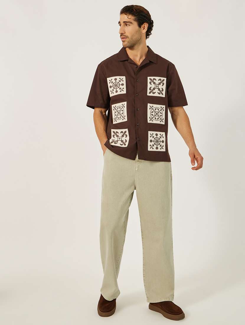 men plain mid rise full length baggy jeans - 21971606 -  Standard Image - 3