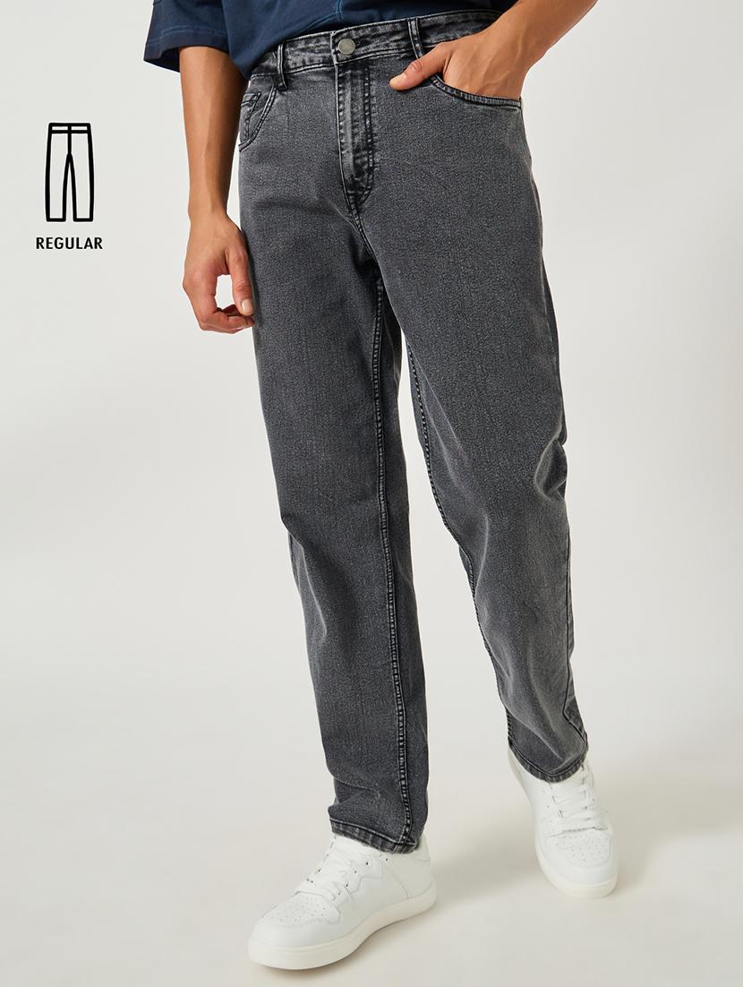 men plain mid rise full length jeans - 21971614 -  Zoom Image - 0