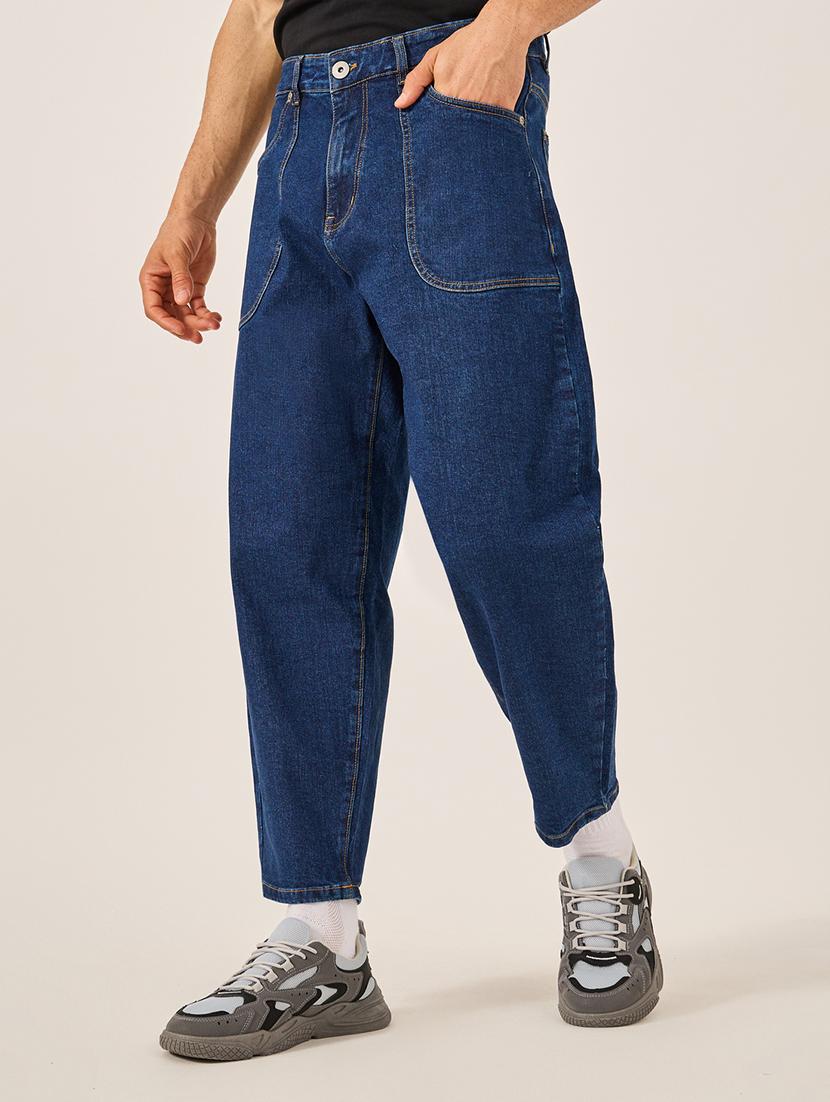 men plain mid rise relaxed fit jeans