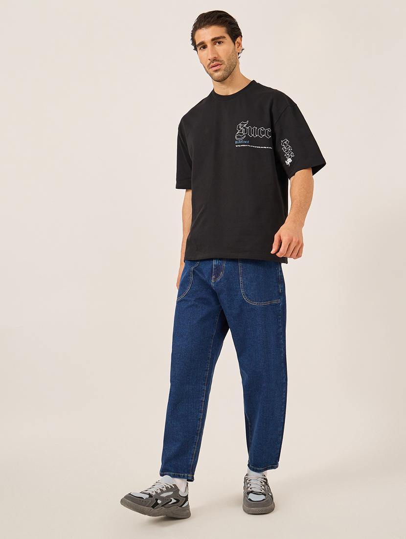 men plain mid rise relaxed fit jeans - 21971619 - Standard Image - 3