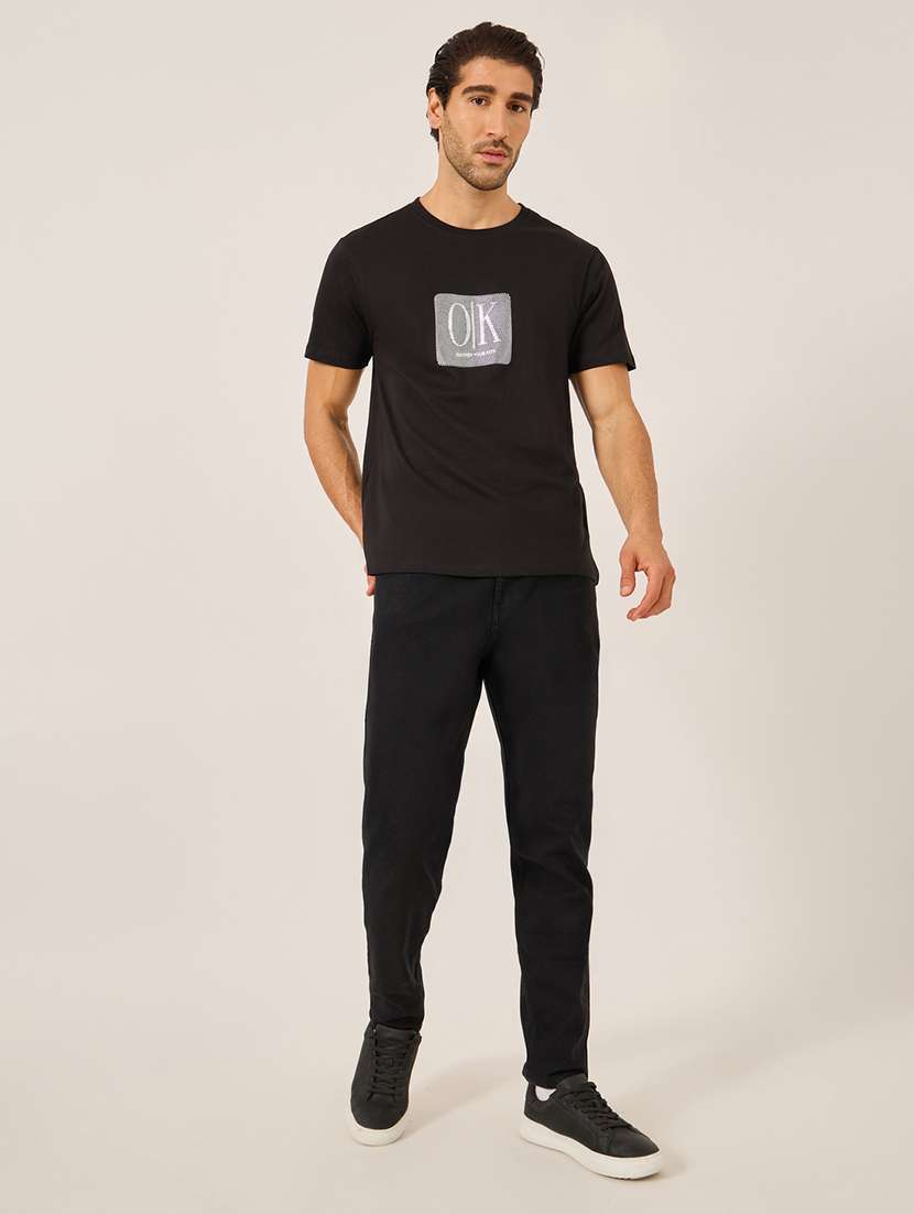 men plain mid rise slim fit jeans - 21971621 - Standard Image - 3