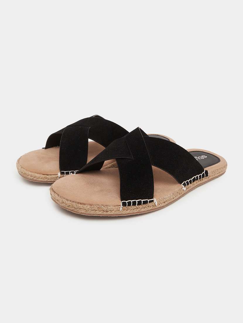 men black slip on sandal