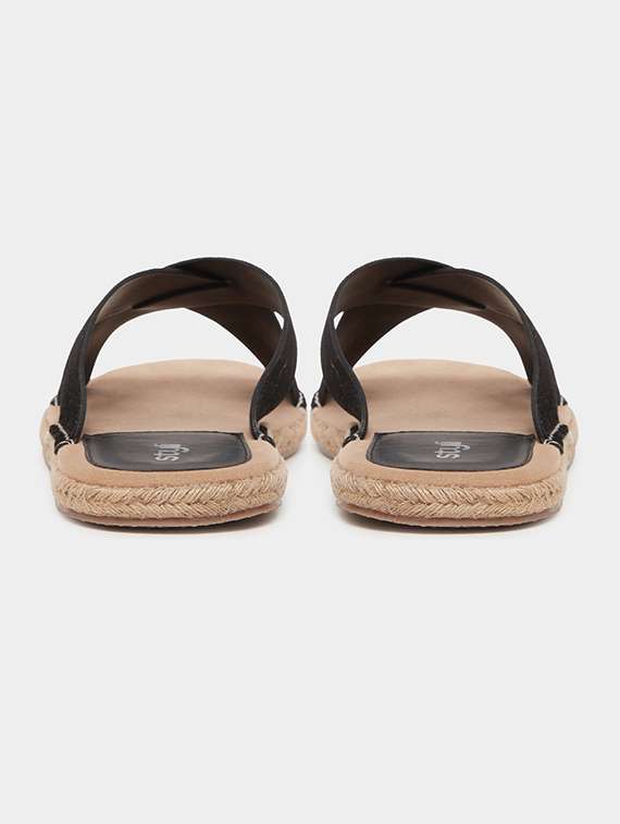 men black slip on sandal - 21971626 -  Standard Image - 3