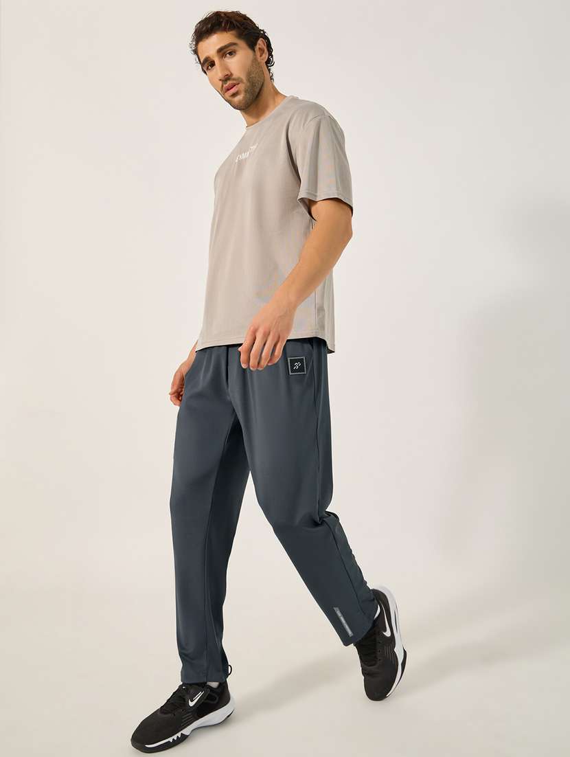 men typography mid rise full length track pant - 21971638 -  Standard Image - 3