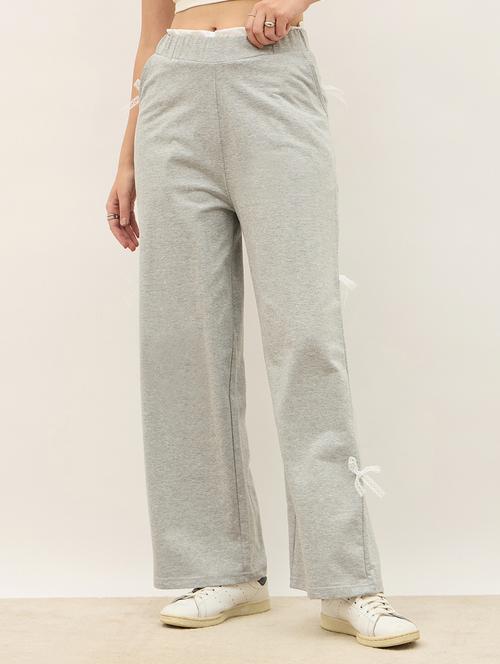 women solid high rise  track pant - 21971639 -  Standard Image - 0