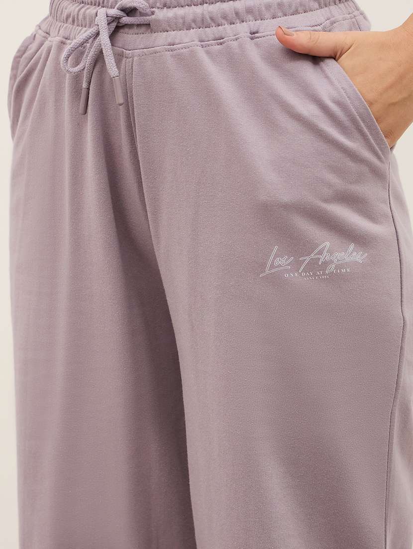 women solid high rise  track pant - 21971640 -  Standard Image - 5