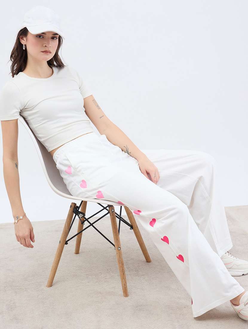women white solid mid risr track pant - 21971652 - Standard Image - 5
