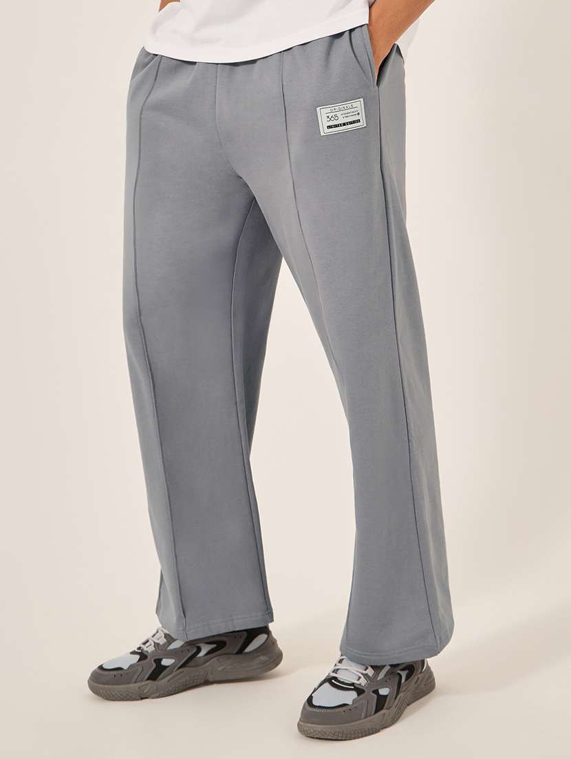 men solid mid rise full length track pant - 21971690 - Zoom Image - 0